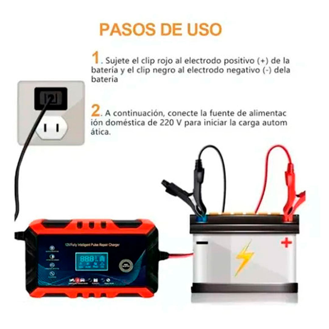 🛣️Cargador de Batería 12V para Vehículo: Recarga tu batería en minutos y olvídate de quedarte varado.