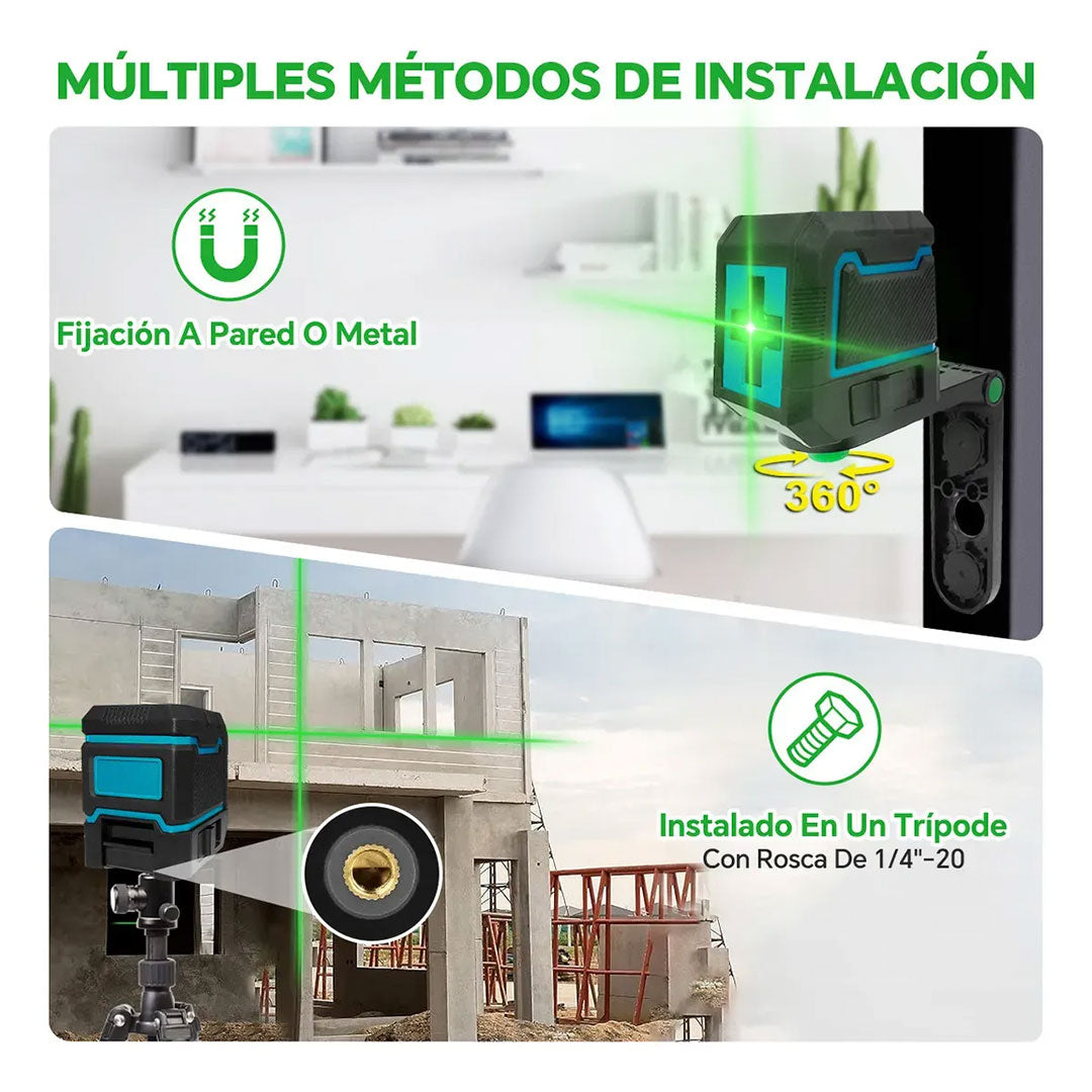 Nivel Láser de 2 Líneas PRO – Precisión Profesional en tus Proyectos🧰⚒️