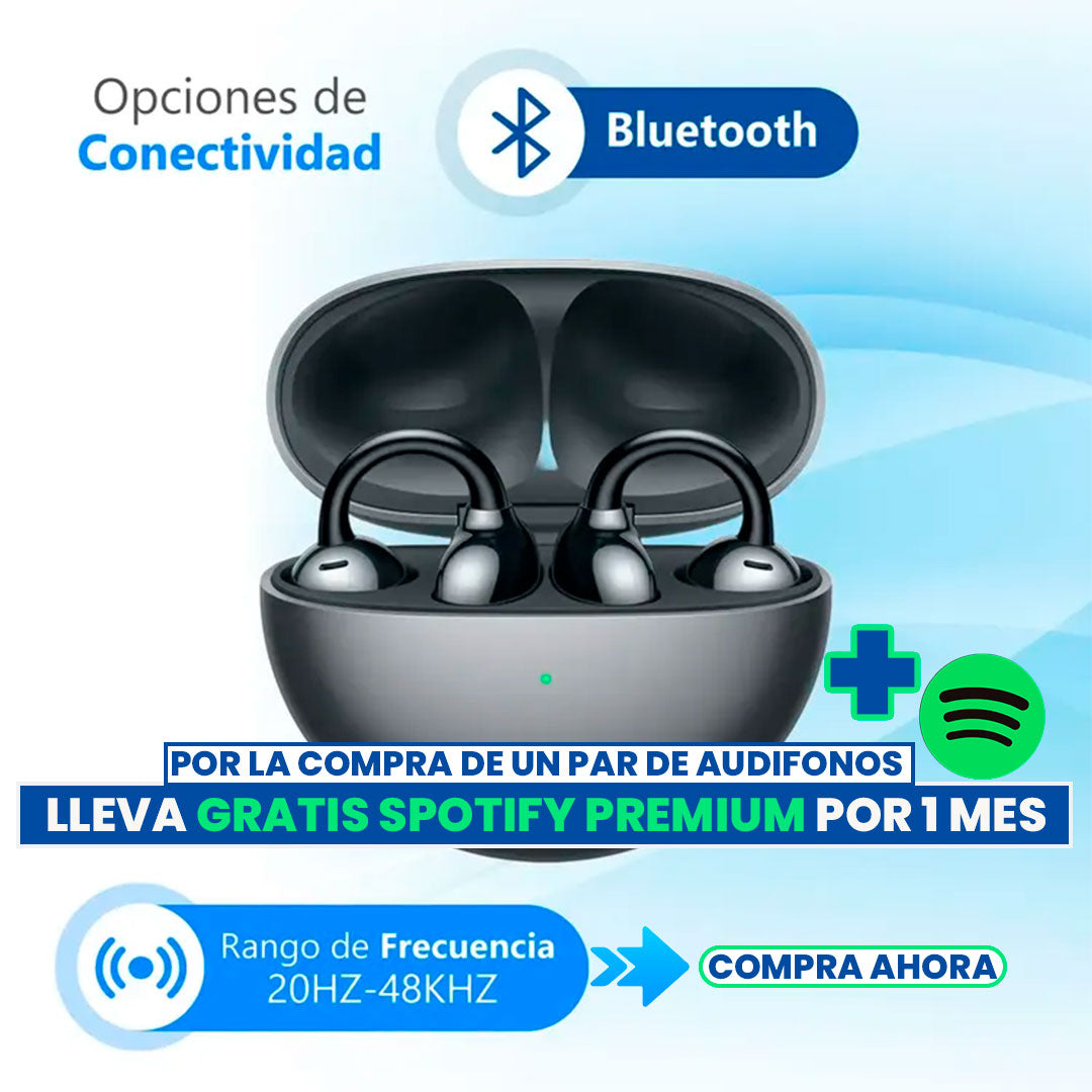 🎧Auriculares inalámbricos con clip + Suscripción GRATIS en SPOTIFY PREMIUM