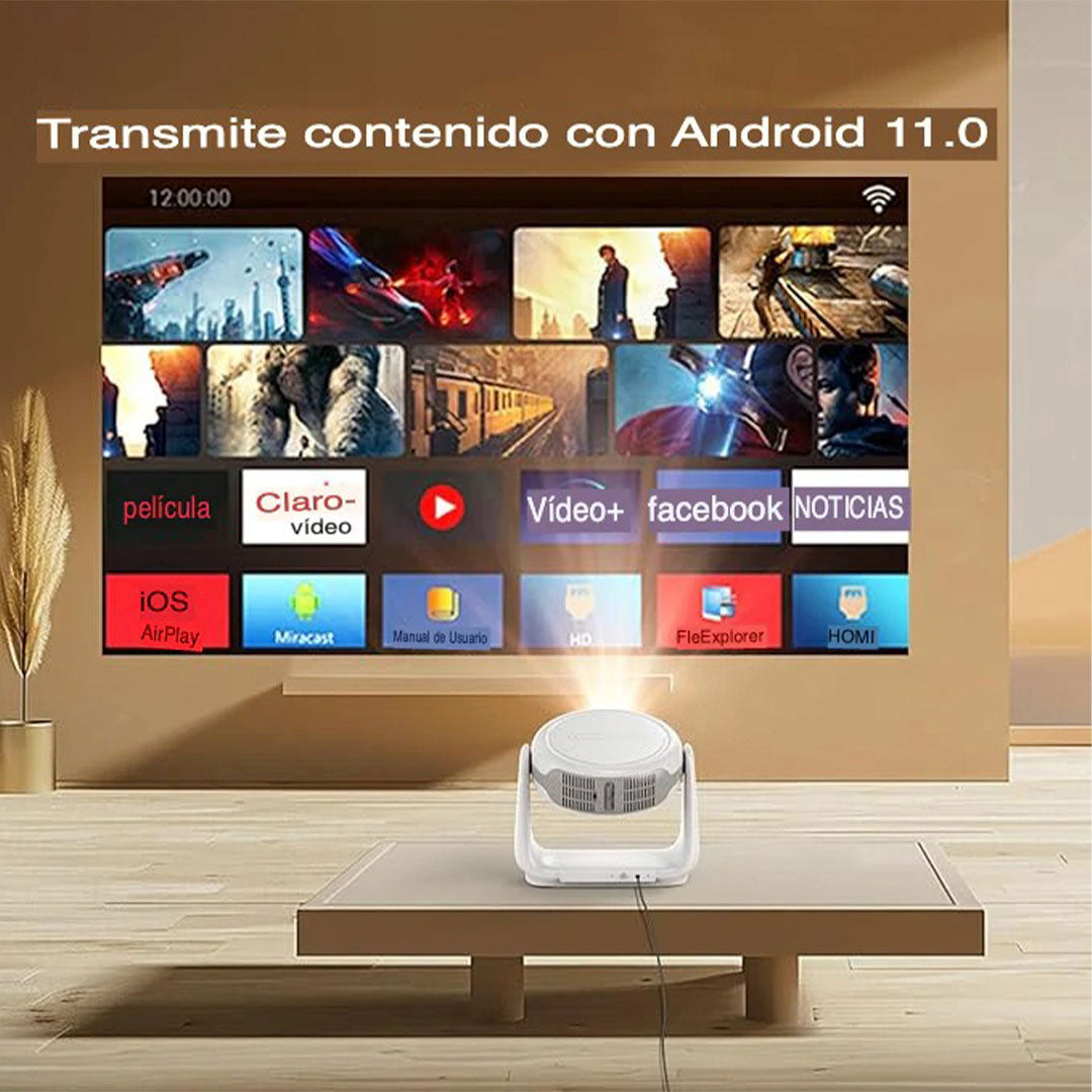 📱Proyector Portátil Recargable 4K: Android WiFi Bluetooth Y Enfoque Automático〰️😍
