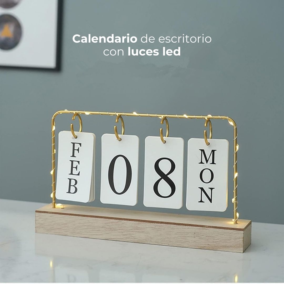 Calendario de escritorio con luces led