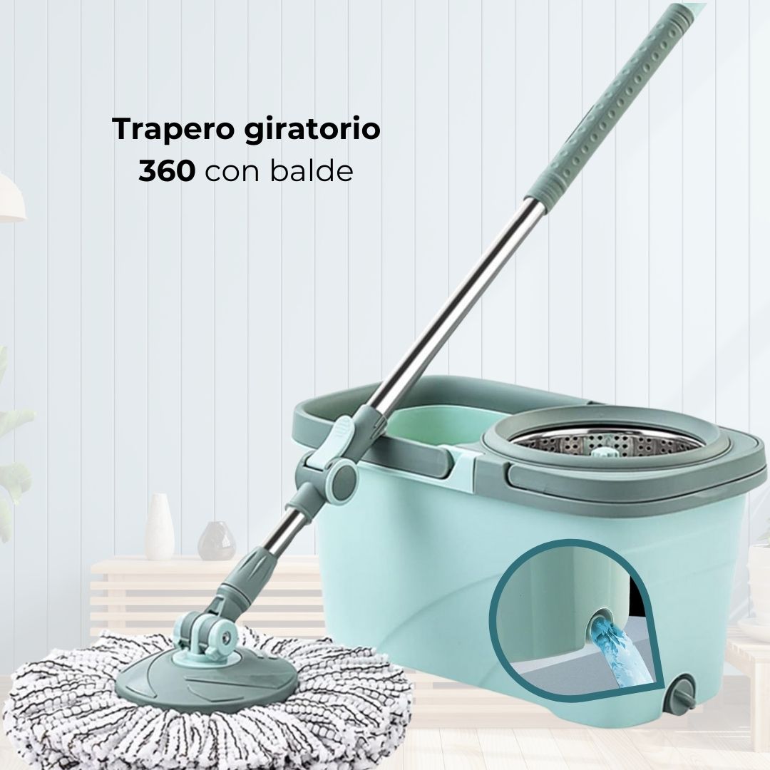 Trapero giratorio 360 con balde 2 mopas