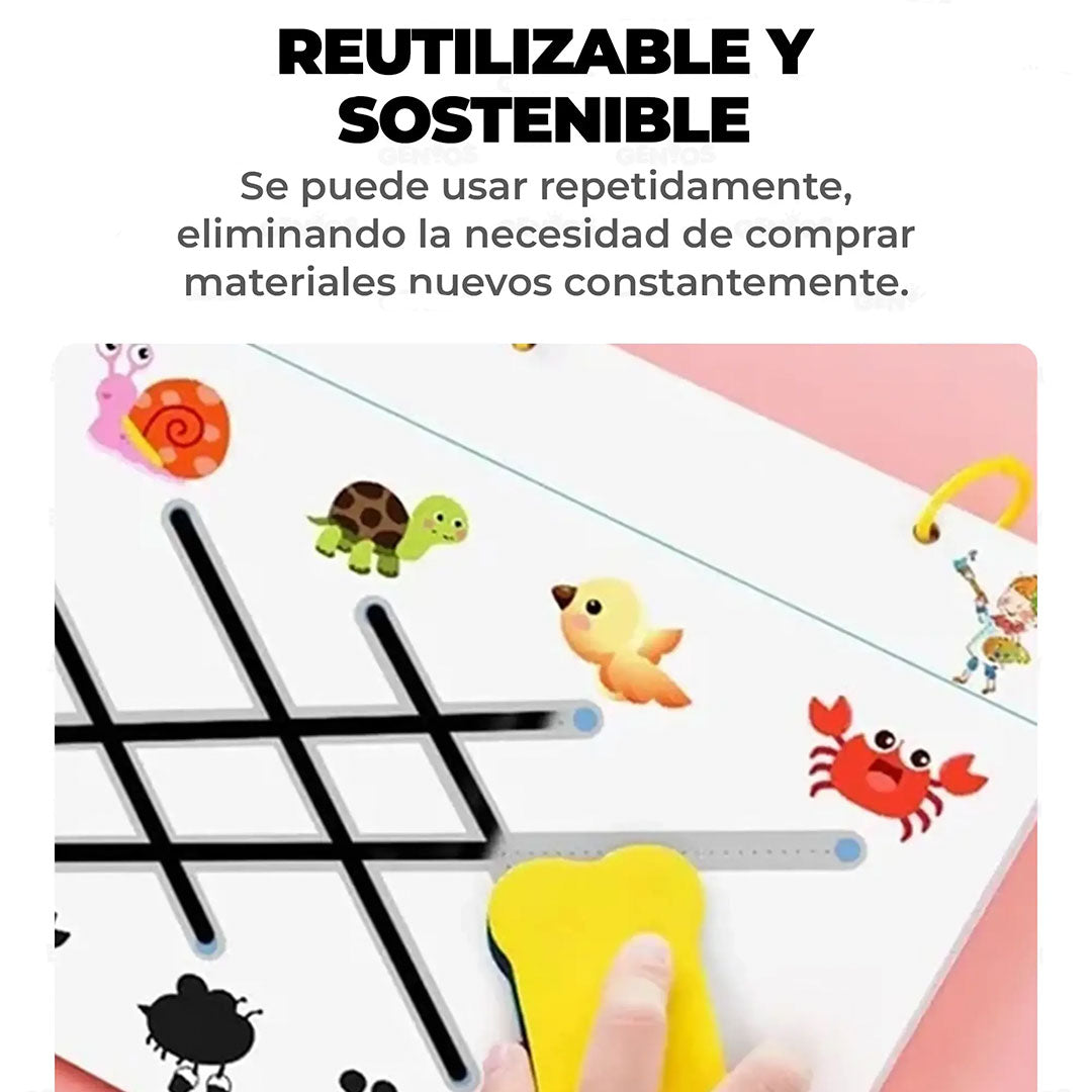 Libro de Actividades Reutilizable – Jugar, borrar y volver a crear sin parar📚📒