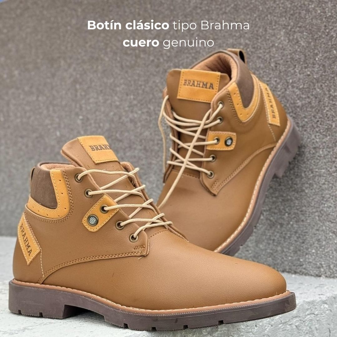 Botín clásico tipo Brahma cuero genuino