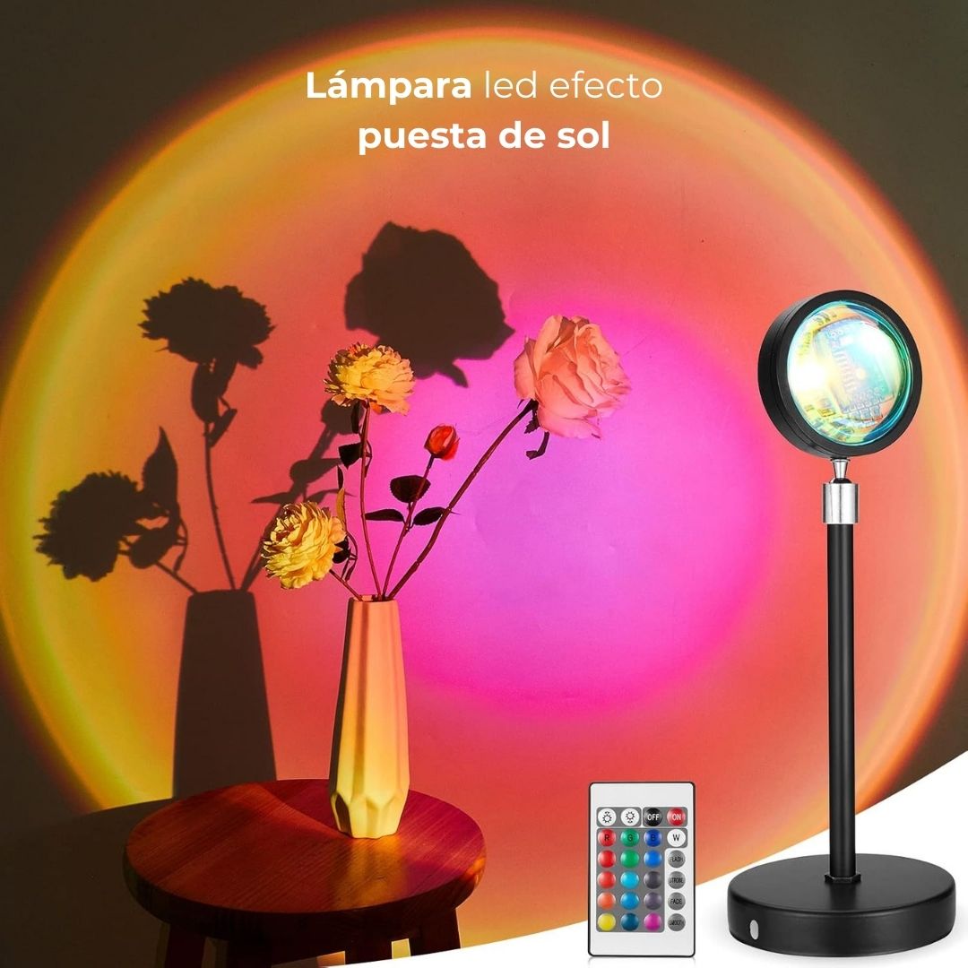 Lámpara led efecto puesta de sol