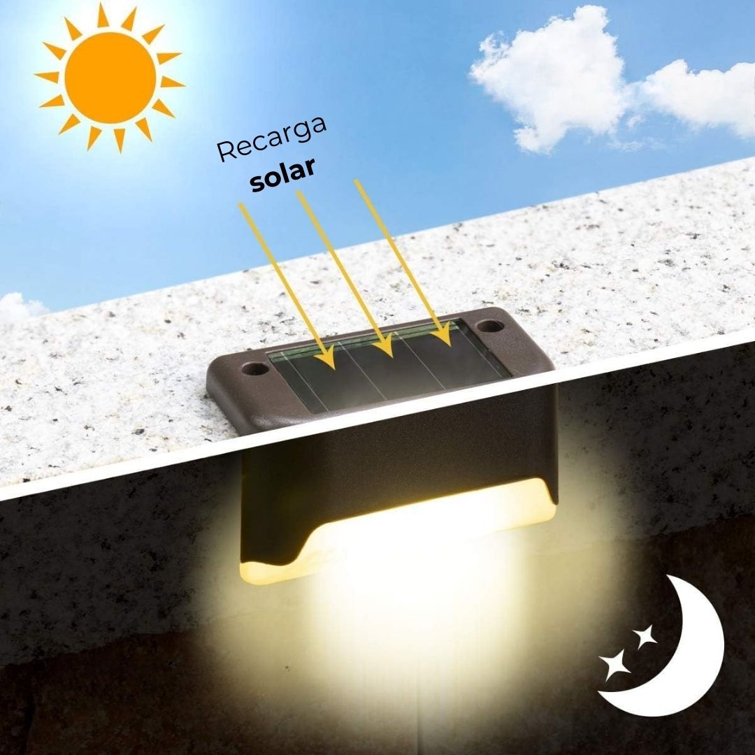 Kit luces con sensor Led solar x 4 unds