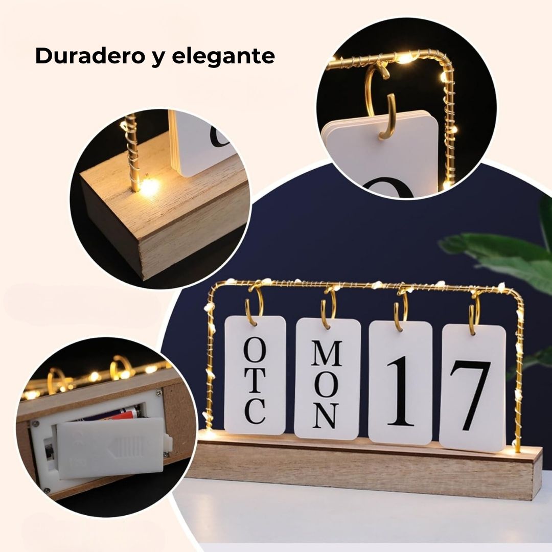 Calendario de escritorio con luces led