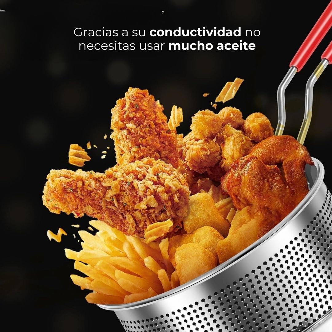 Mini olla freidora multifuncional con cesta