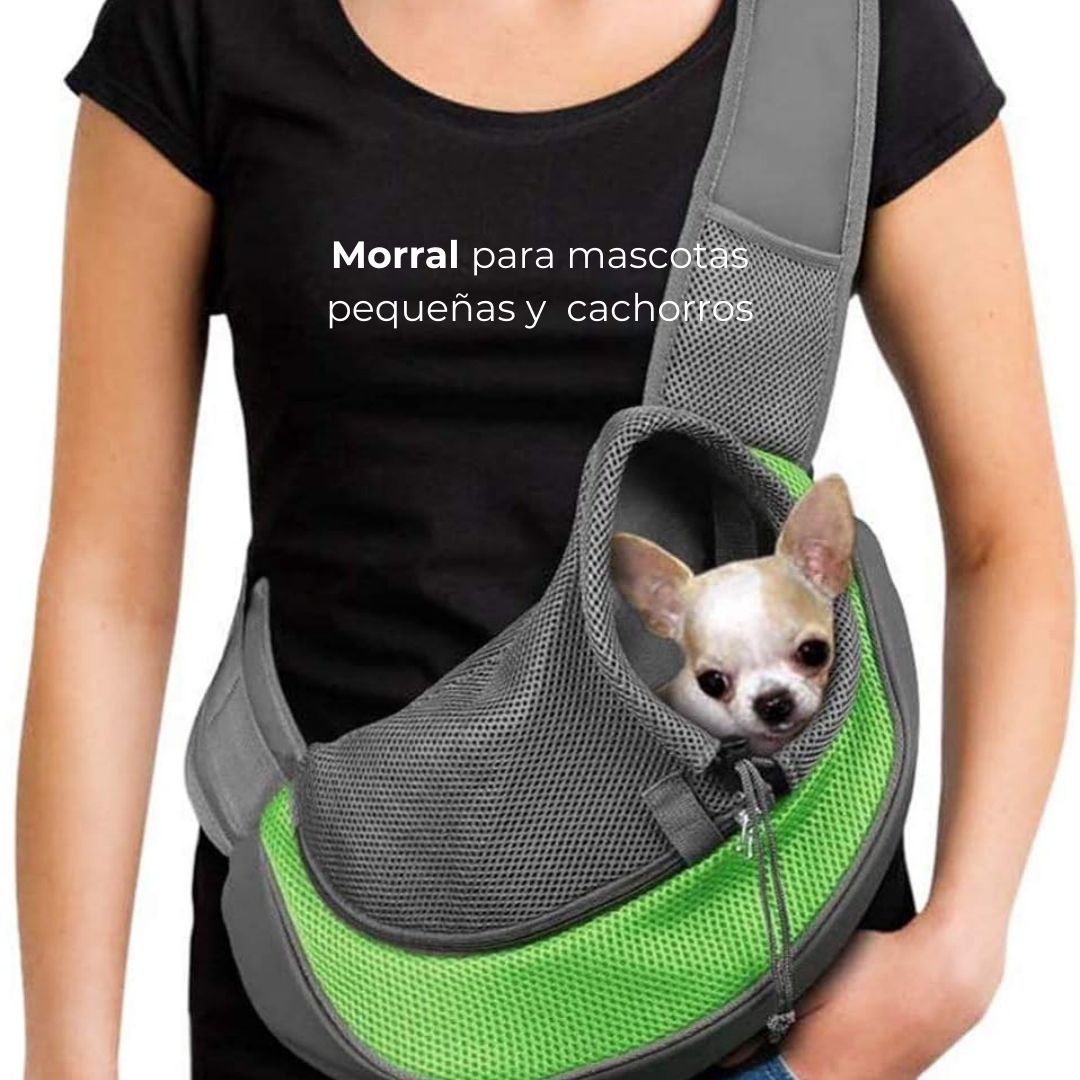 Morral cargador + Regalo cepillo vaporizador para mascotas