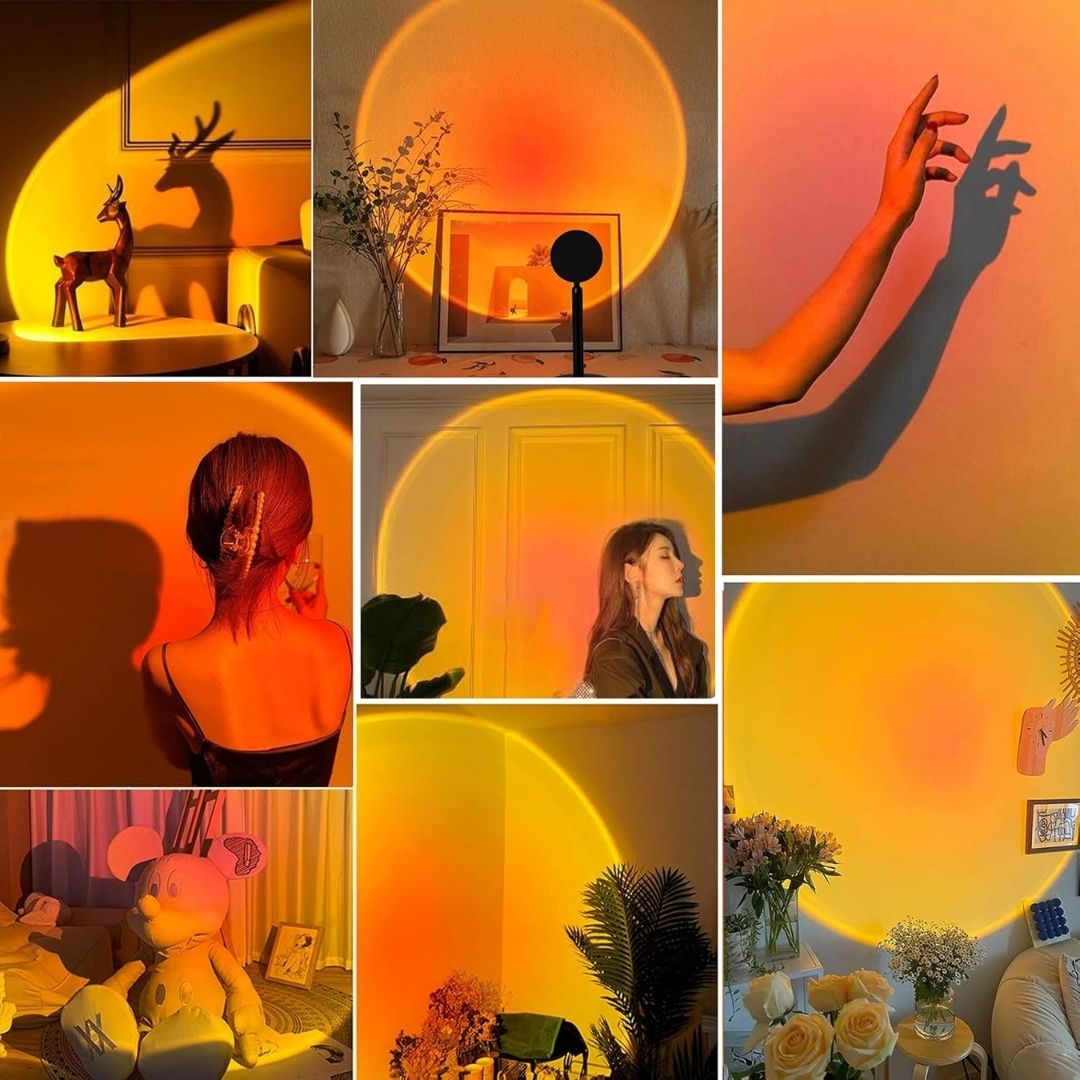 Lámpara led efecto puesta de sol