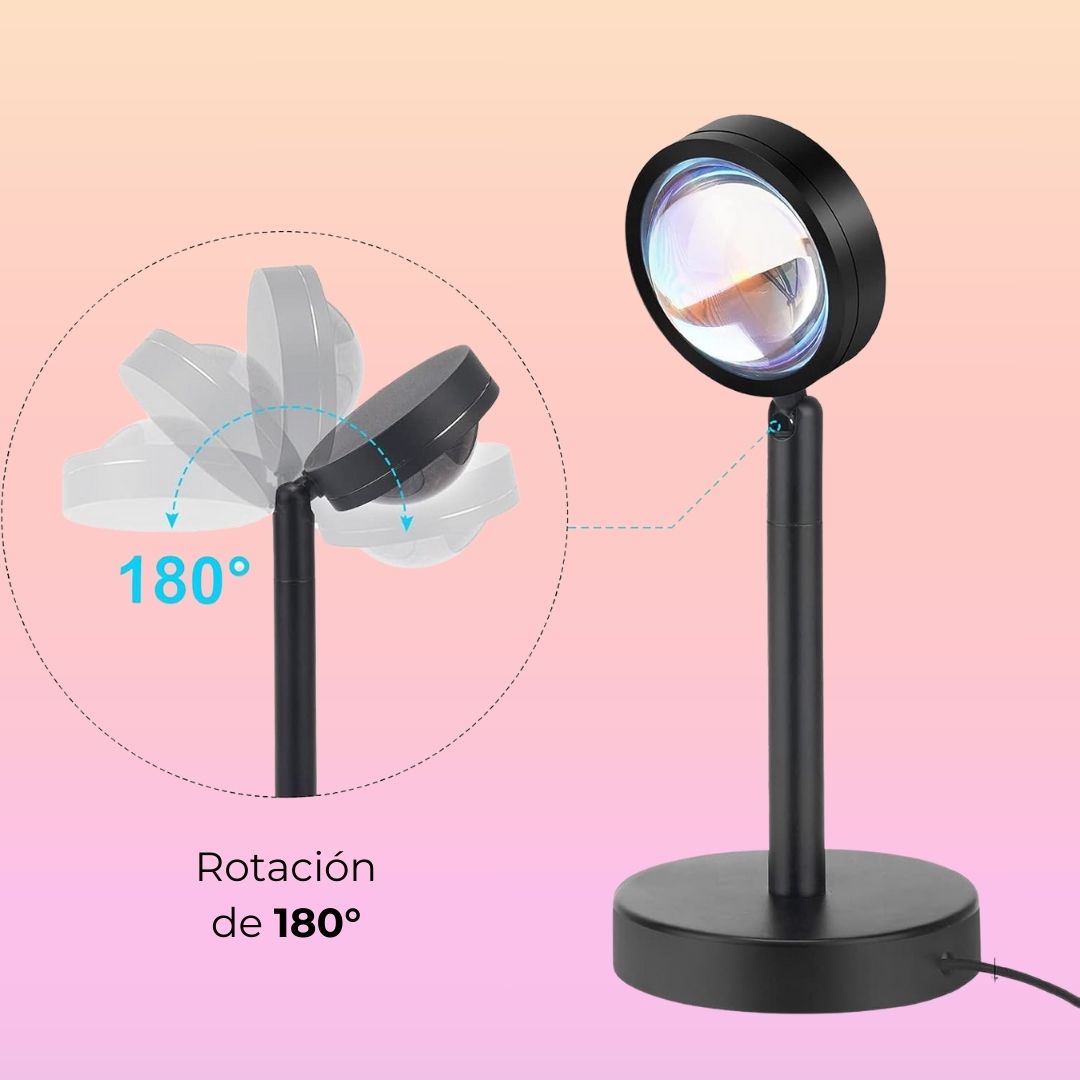 Lámpara led efecto puesta de sol