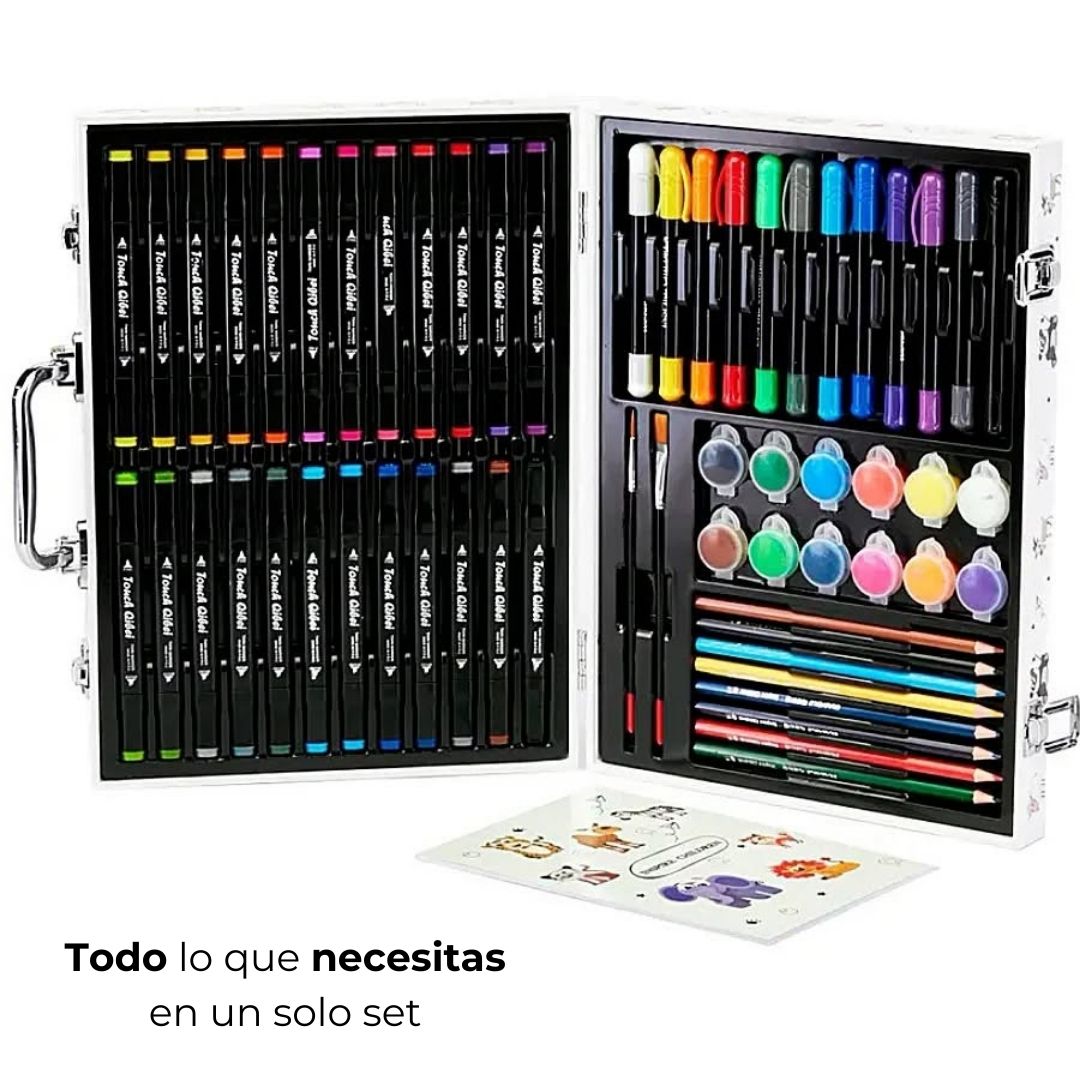 Set de arte marcadores doble punta y colores