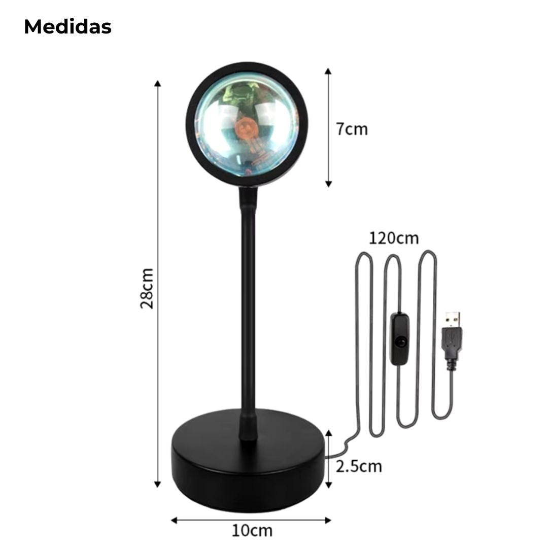 Lámpara led efecto puesta de sol