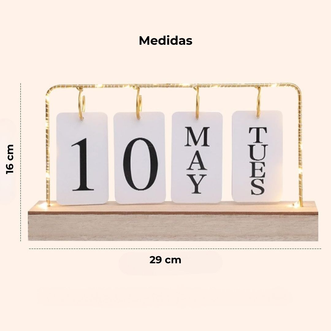 Calendario de escritorio con luces led