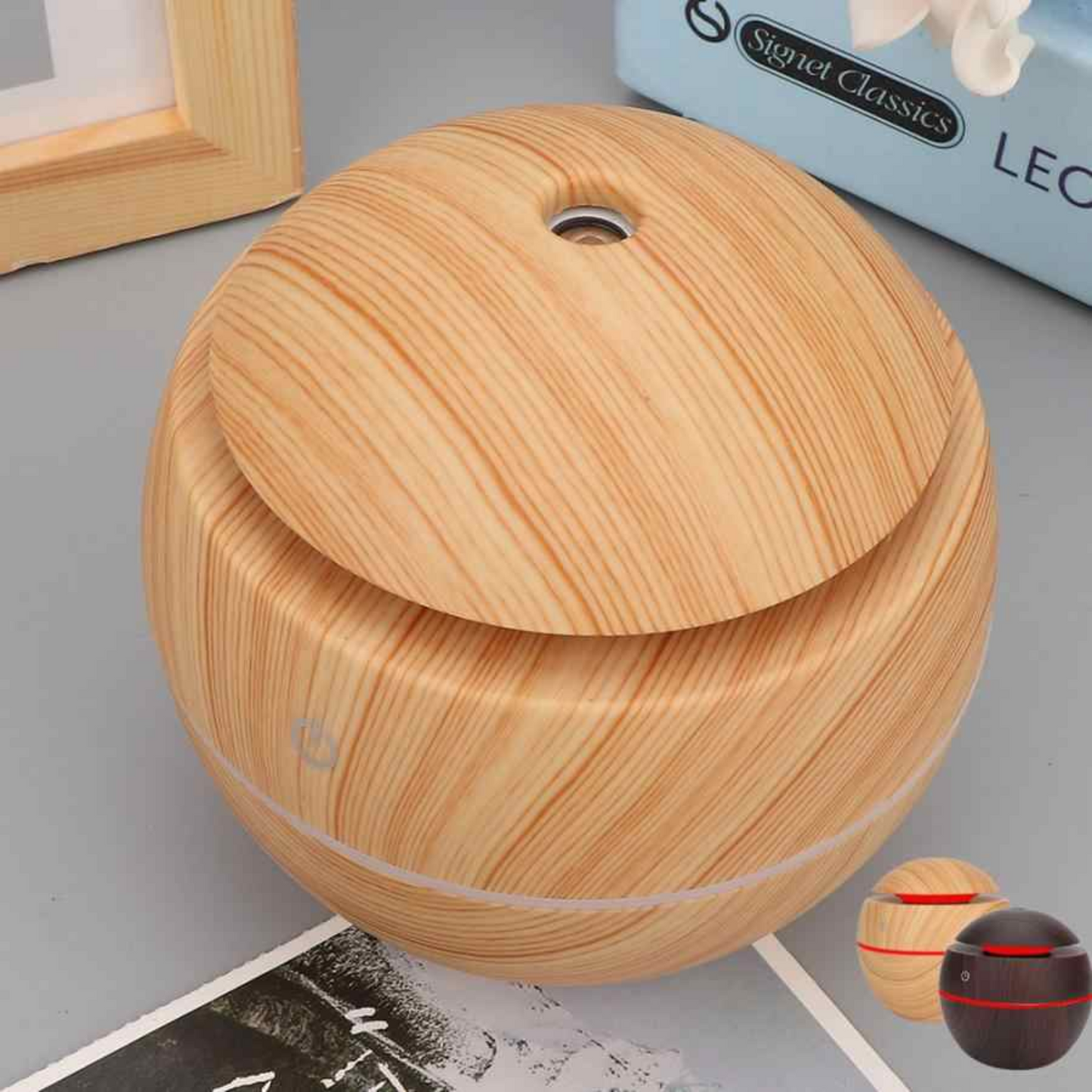 Humidificador difusor de aromas redondo con luz led