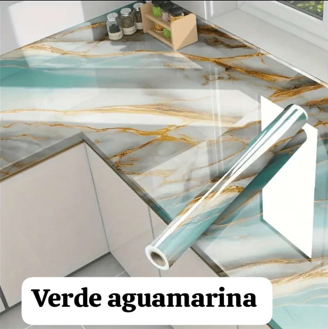PAPEL STICKER DE MARMOL: protege y modifica el aspecto de tu cocina en una PREMIUM😎🏡