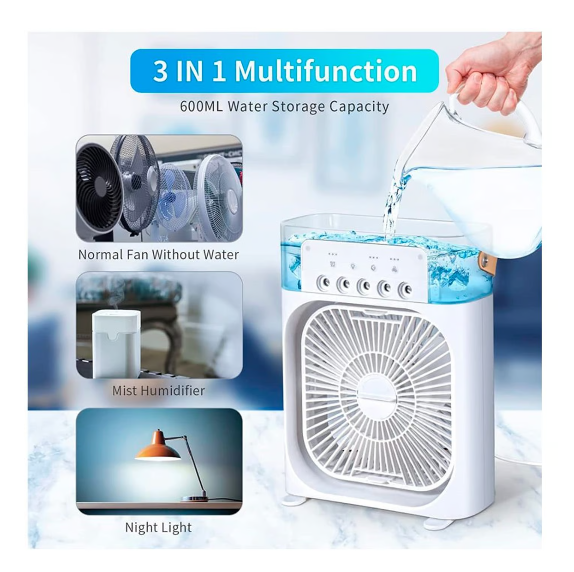 Ventilador Con Humidificador 3 En 1