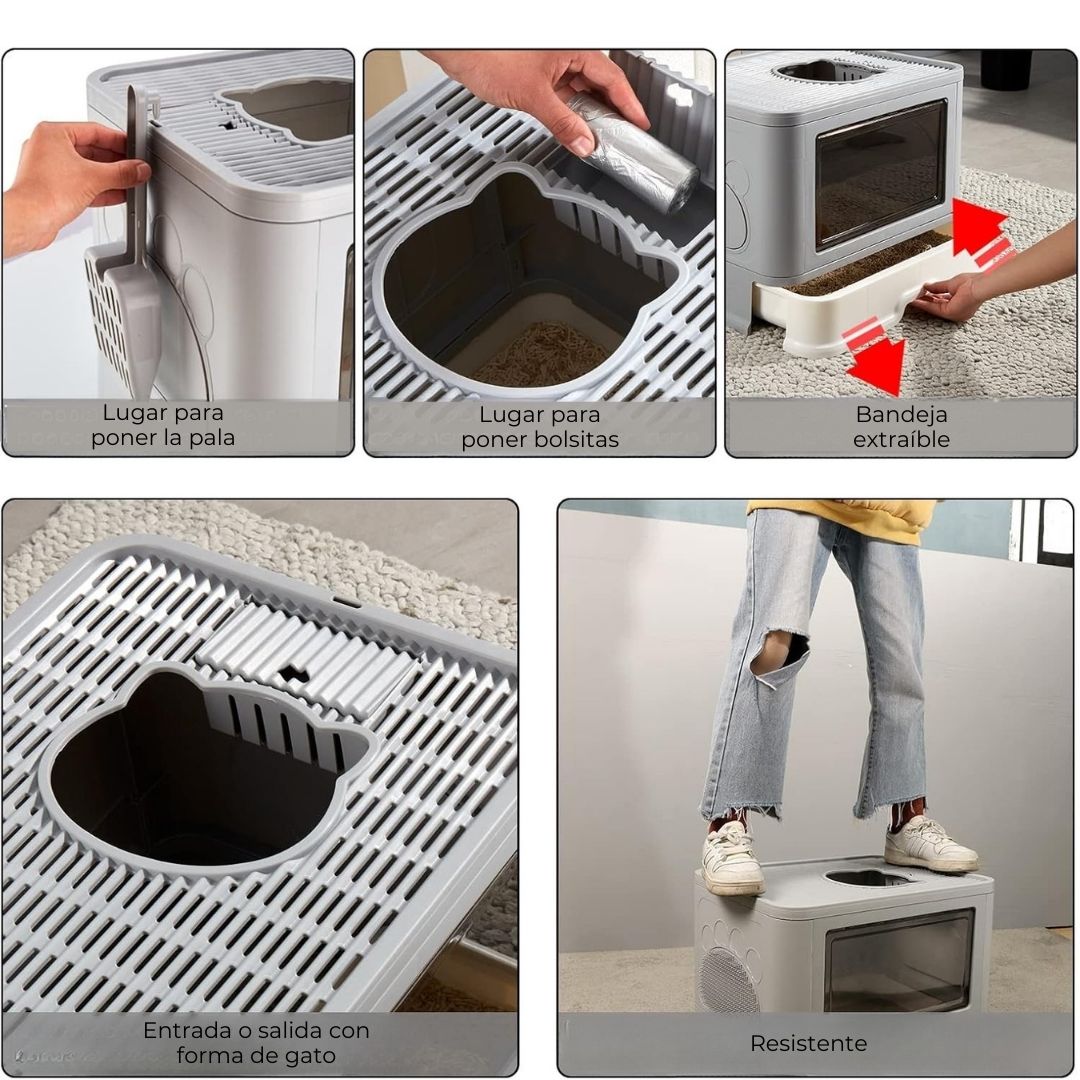 Arenero para gatos plegable + Obsequio