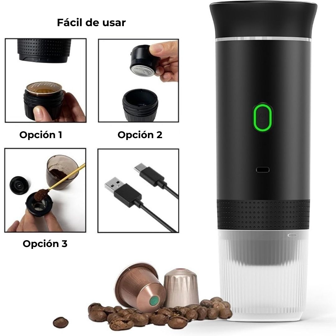 Cafetera expresso portable 3 en 1