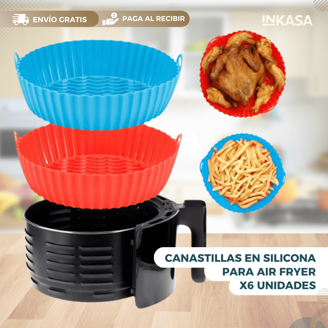 Canastillas En Silicona Para Air Fryer X6 unidades