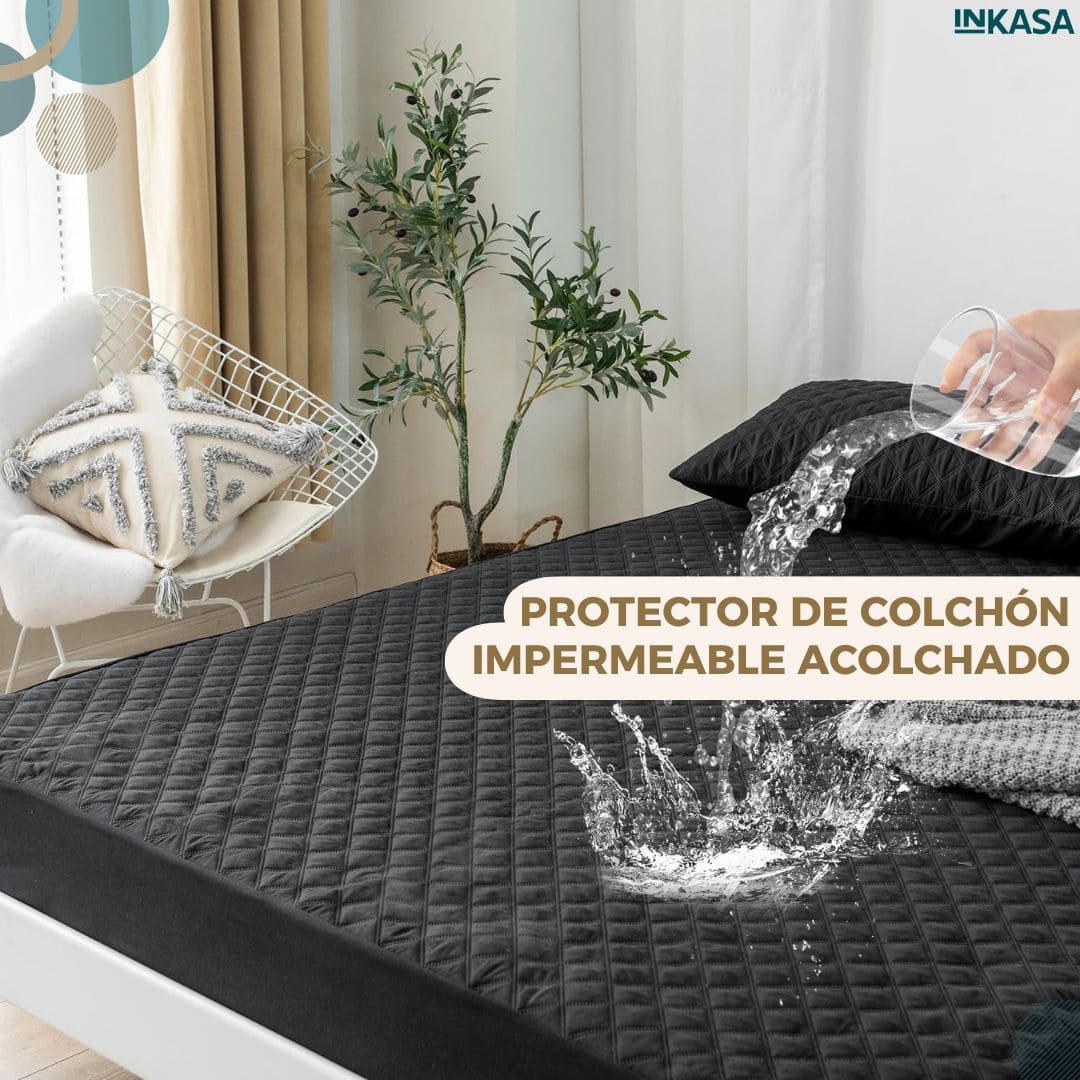 Protector de colchón impermeable acolchado