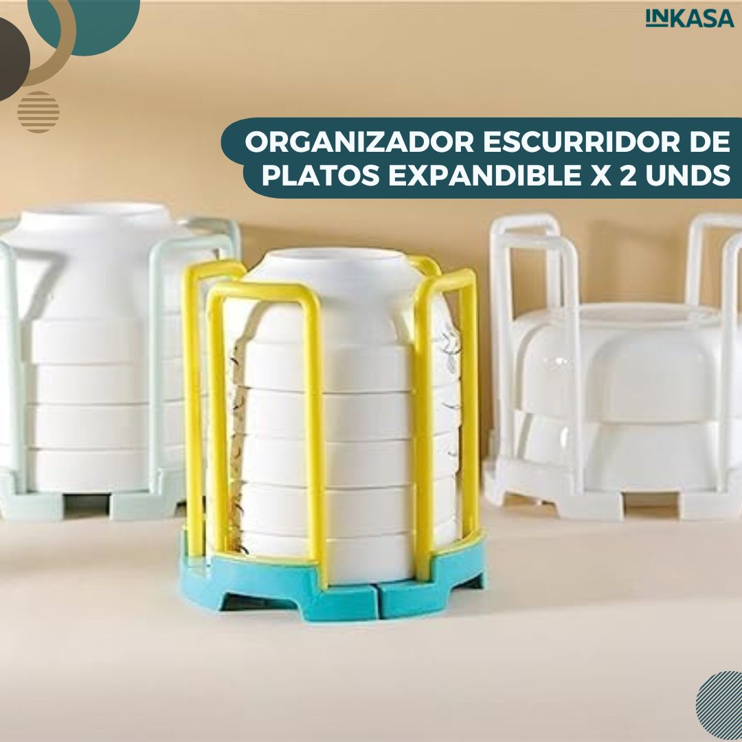 Organizador escurridor de platos expandible x 2 unds