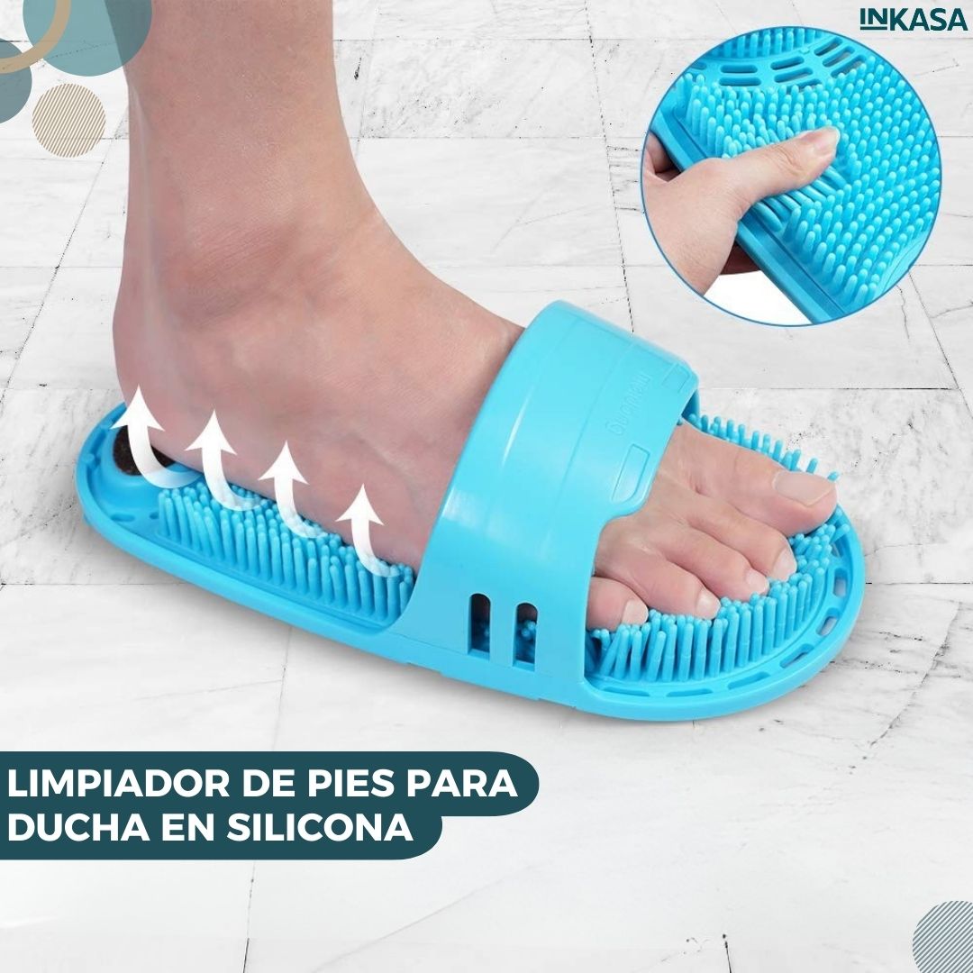 Limpiador de pies para ducha en silicona