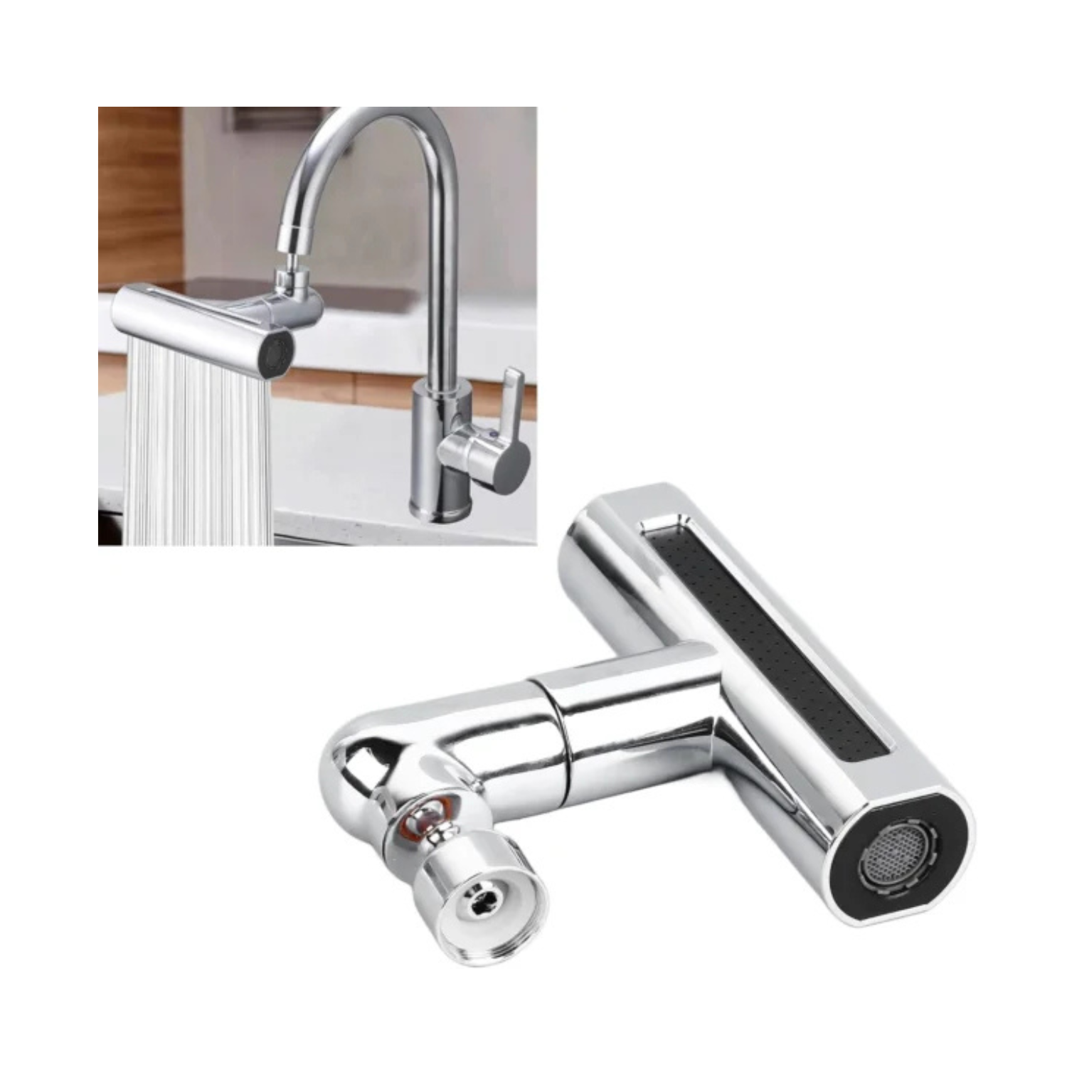 Grifo Giratorio Cocina 360 Rociador Cascada Lluvia 4 En 1