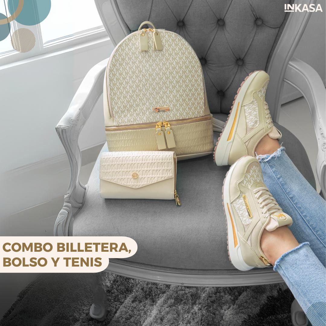 Combo billetera, bolso y tenis