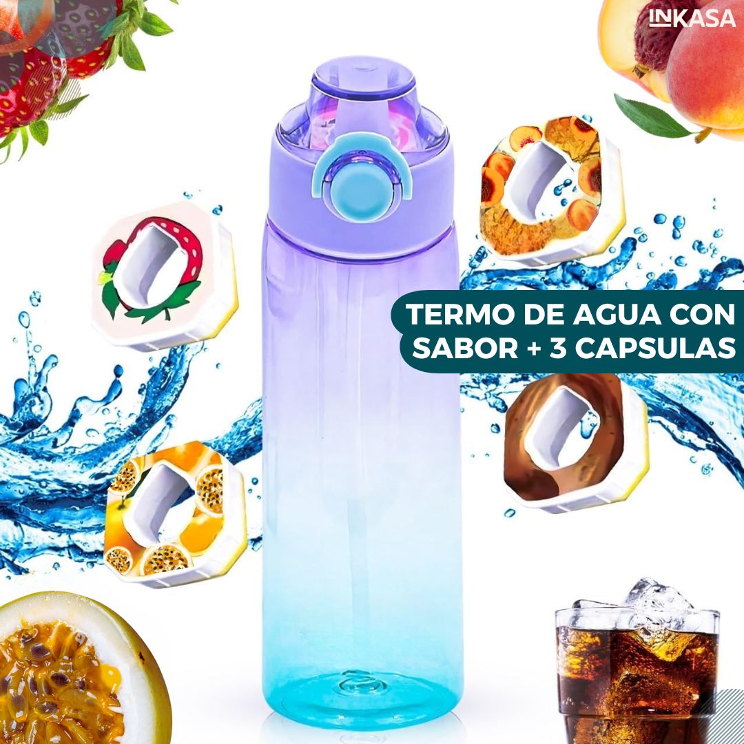 Termo de agua con sabor + 3 Capsulas