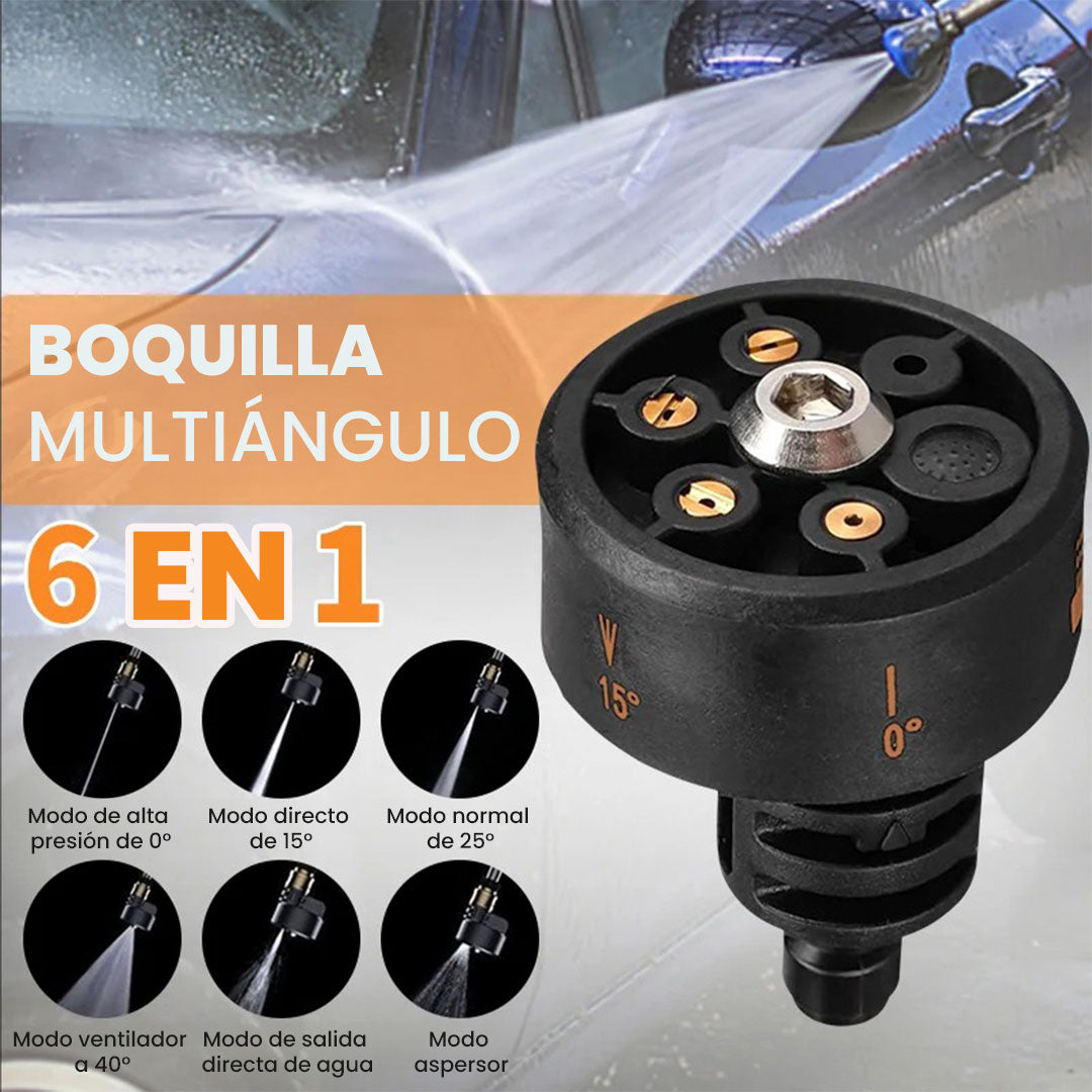 🔥TurboJet 6X – Boquilla Multifuncional para Hidrolavadora con Acople Rápido💧