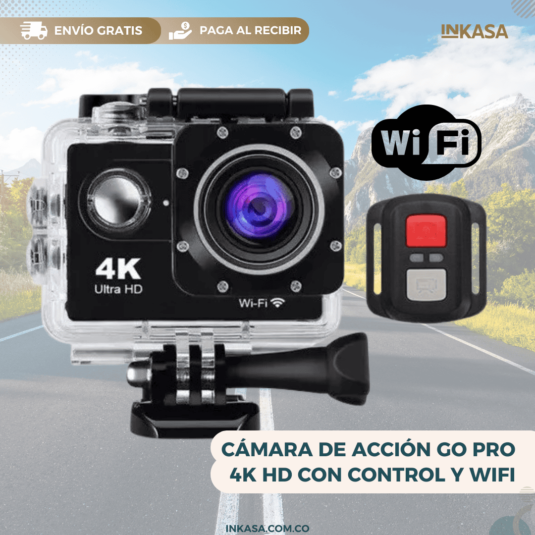 Cámara de acción Go Pro 4k HD con control y wifi