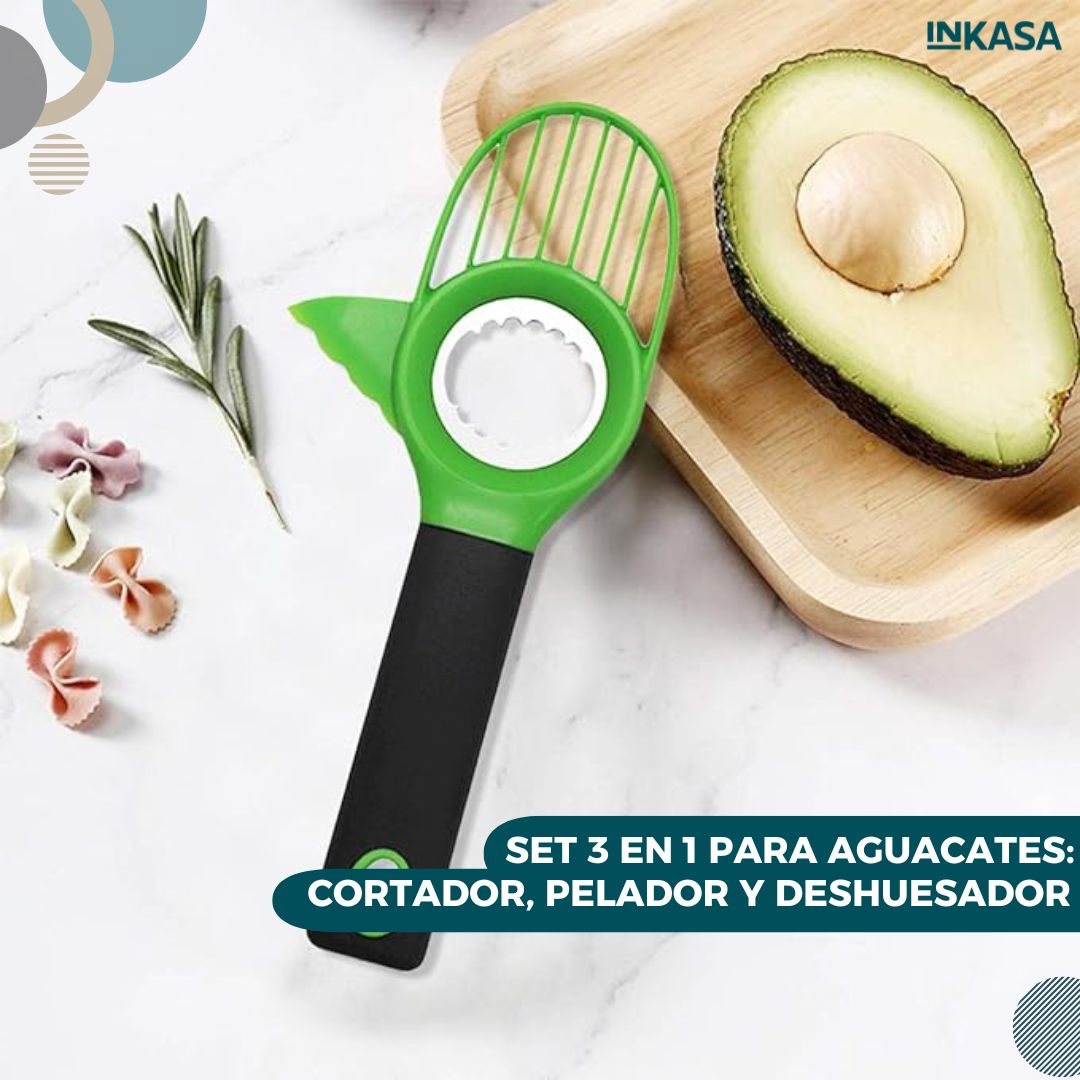 Set 3 En 1 para aguacates: Cortador, pelador y deshuesador