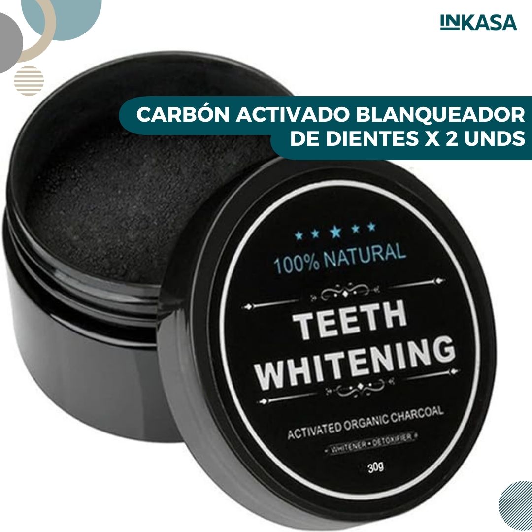 Carbón activado blanqueador de dientes x 2 unds