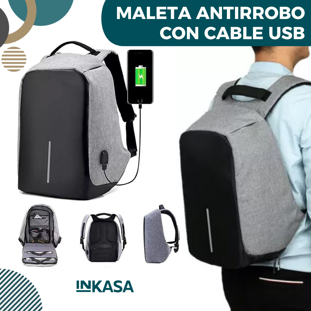Maleta Antirrobo Con Cable Usb
