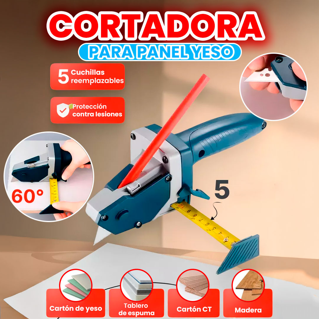 🧰Cortador panel yeso con cinta métrica: Trabajo limpio y sencillo con la herramienta 2 en 1