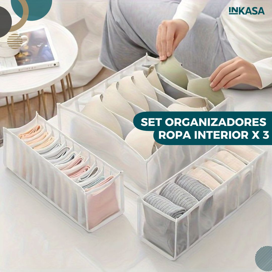 Set Organizadores Ropa Interior x 3