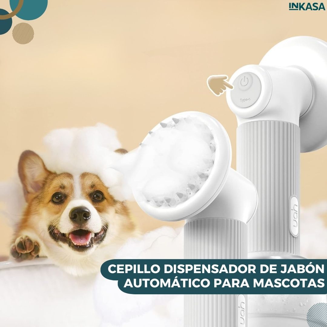 Cepillo dispensador de jabón automático para mascotas
