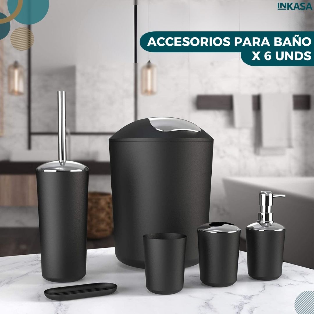 Accesorios para baño x 6 unds