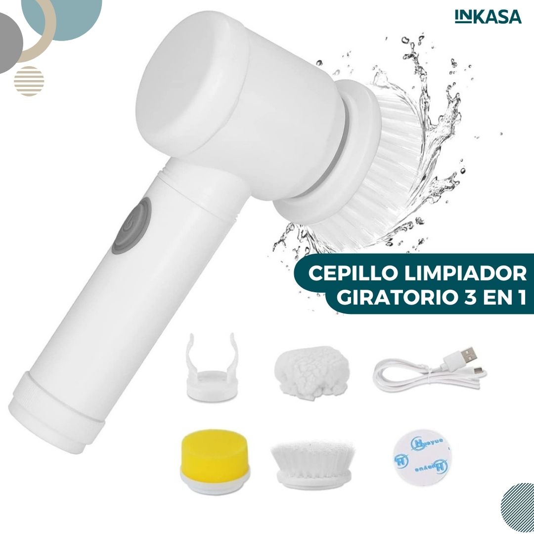 Cepillo limpiador giratorio 3 en 1