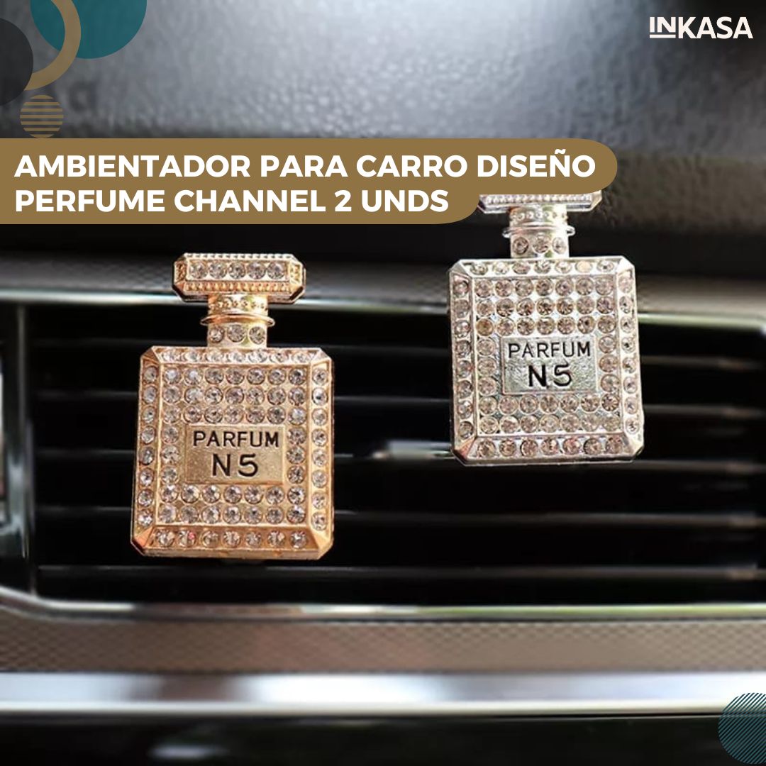 Ambientador para carro diseño perfume Channel 2 unds