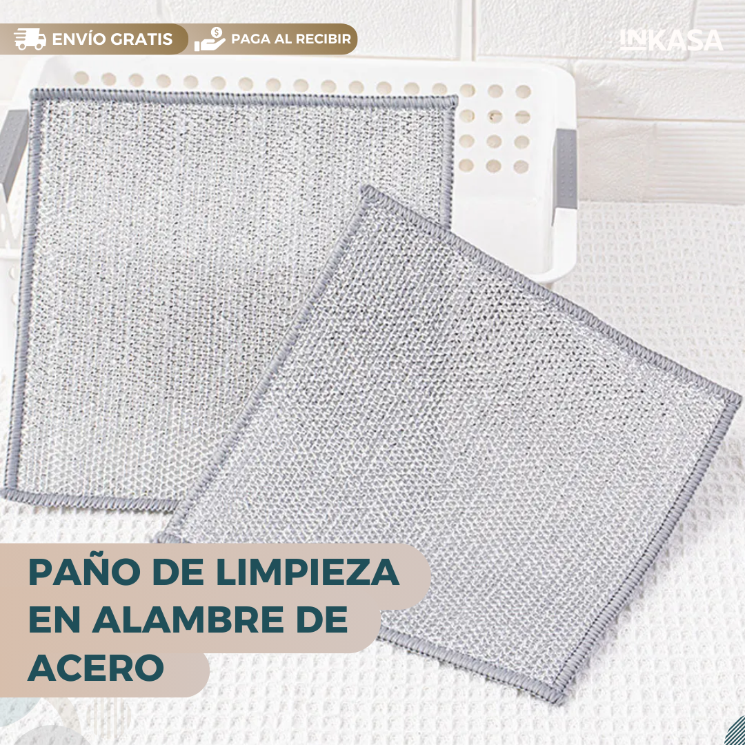 Paño de limpieza en alambre de acero (5 Unidades)