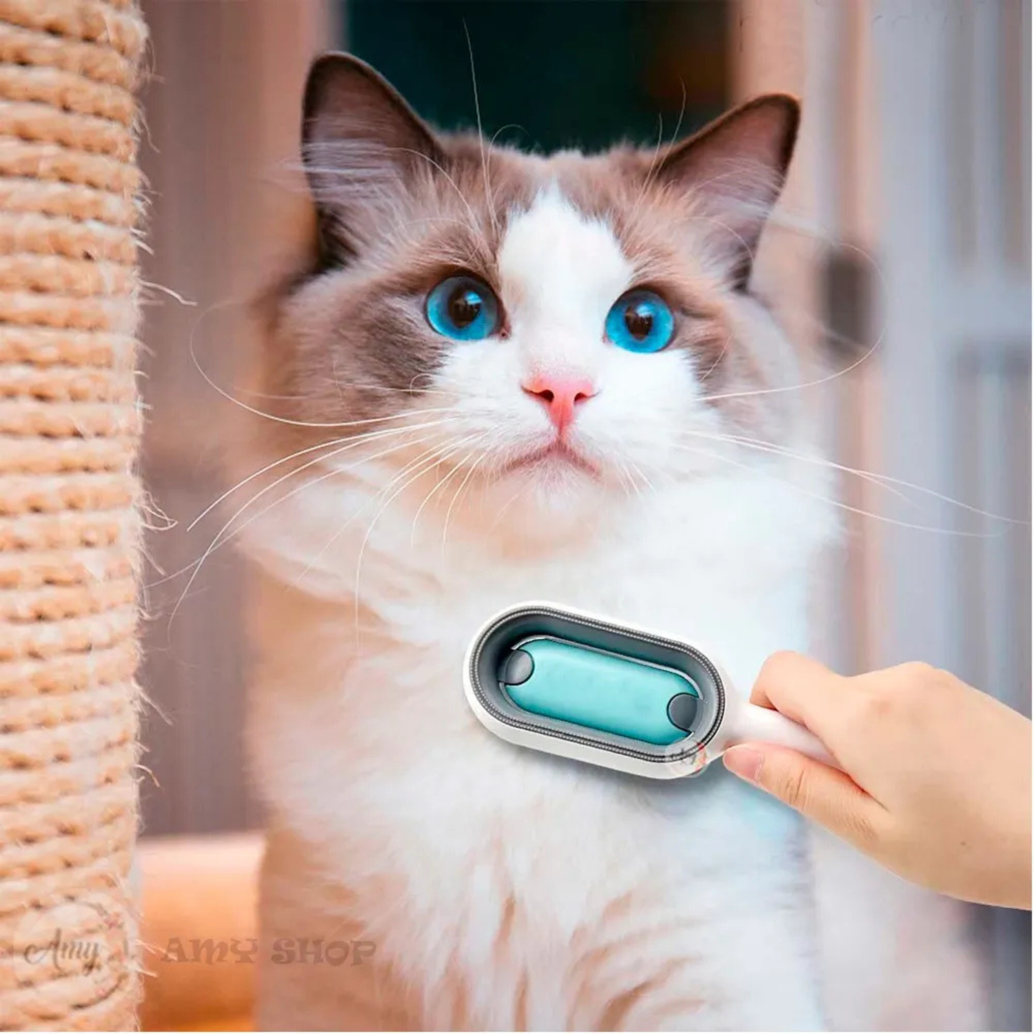 Cepillo Removedor De Pelos Y Masajeador Para Mascotas 2 En 1