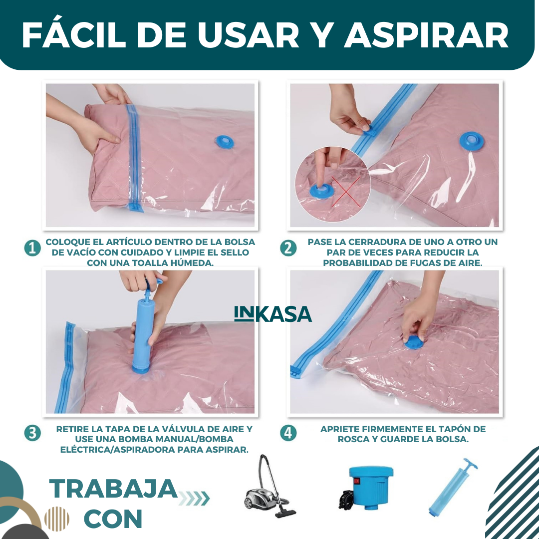 Bolsa De Empaque Al Vacio X2 Con Bomba
