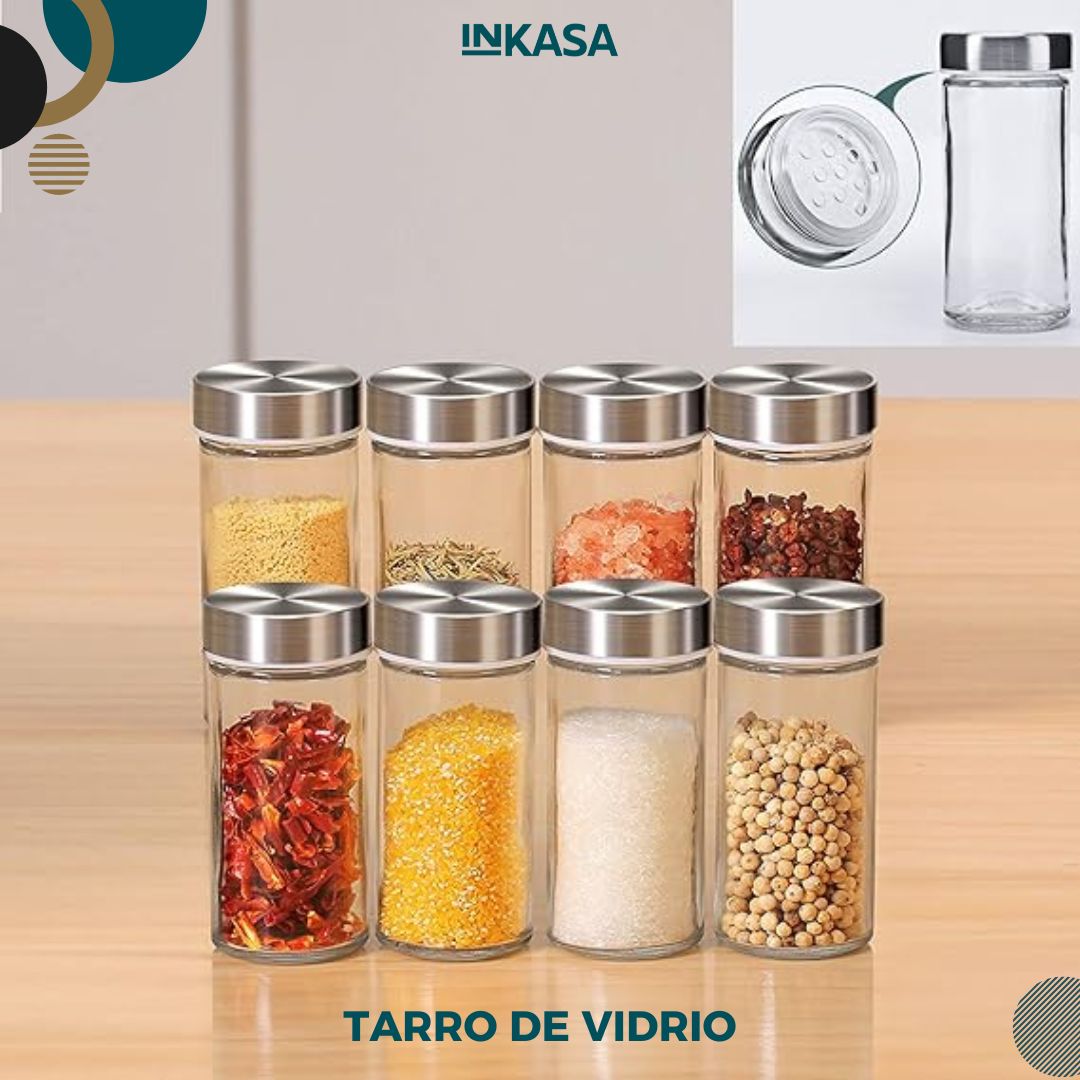Especiero 20 tarros giratorio de acero inoxidable