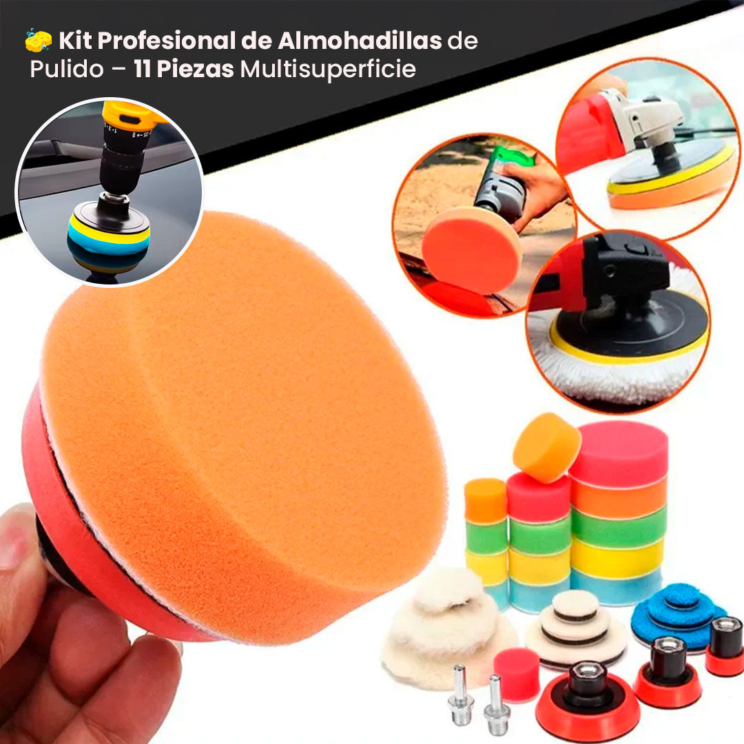 Kit de Almohadillas para Pulido – 11 Piezas para Coche, Moto y Más🚗🏍️