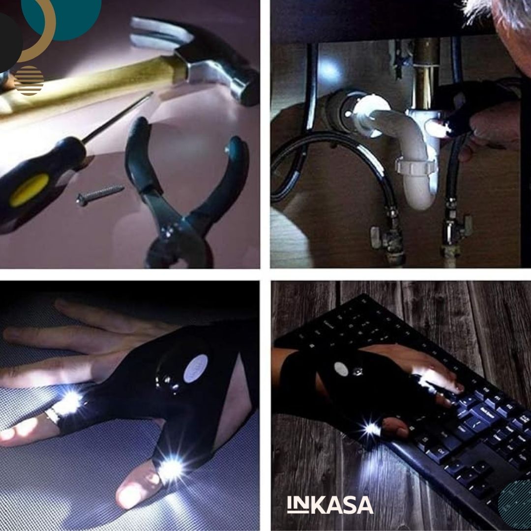 Guantes con luz led impermeables
