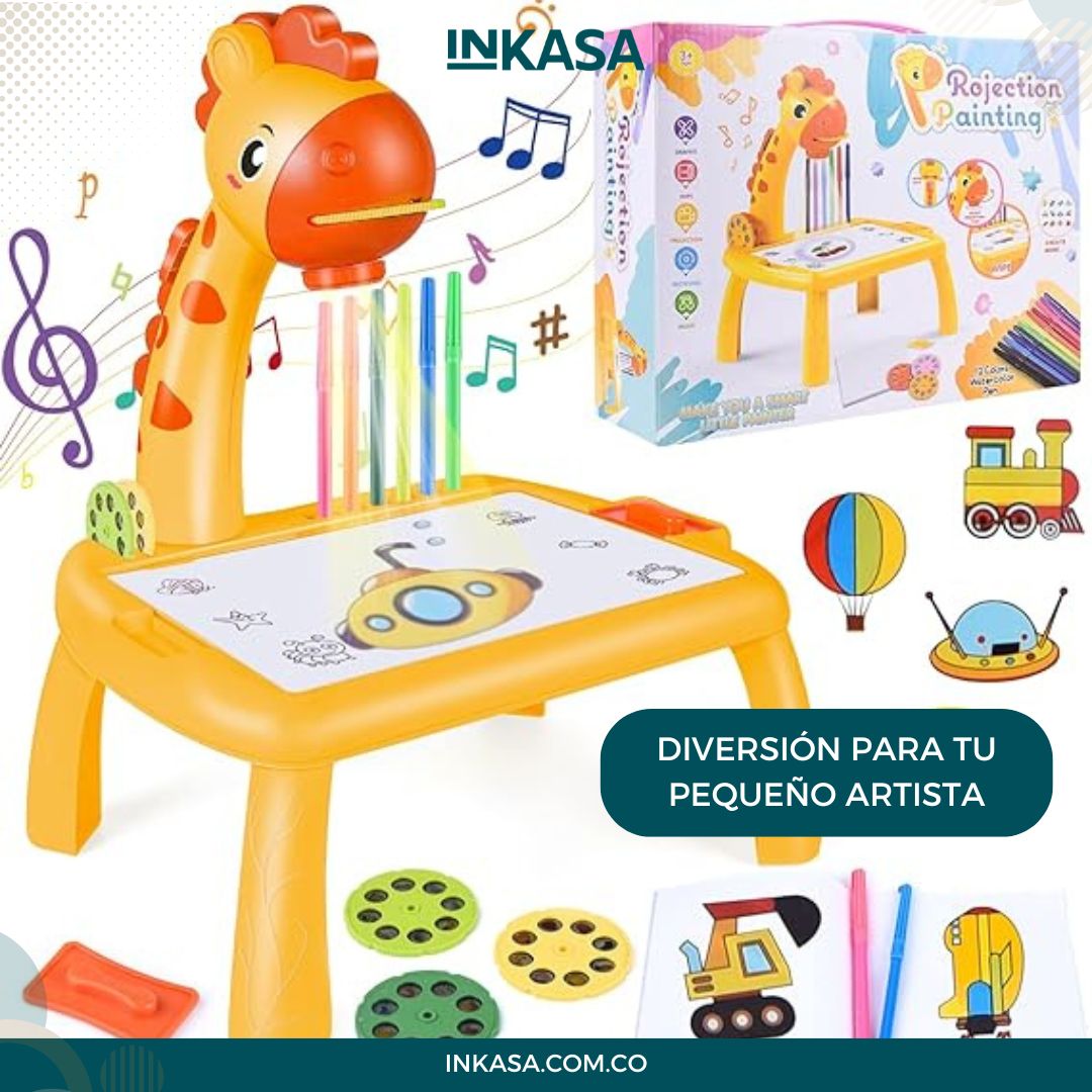 Mesa de dibujo para niños con proyector