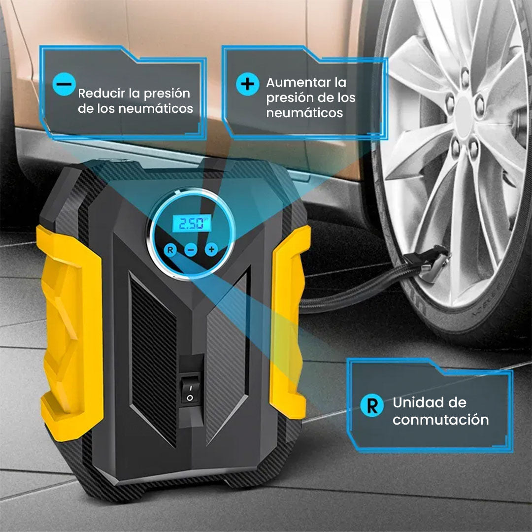 🔧 Compresor Portátil Digital – Infla Rápido, Seguro y Donde Sea