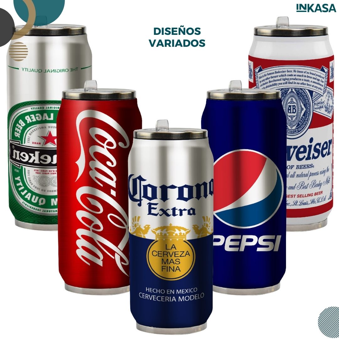 Termo en acero inoxidable con motivo de latas 500ml